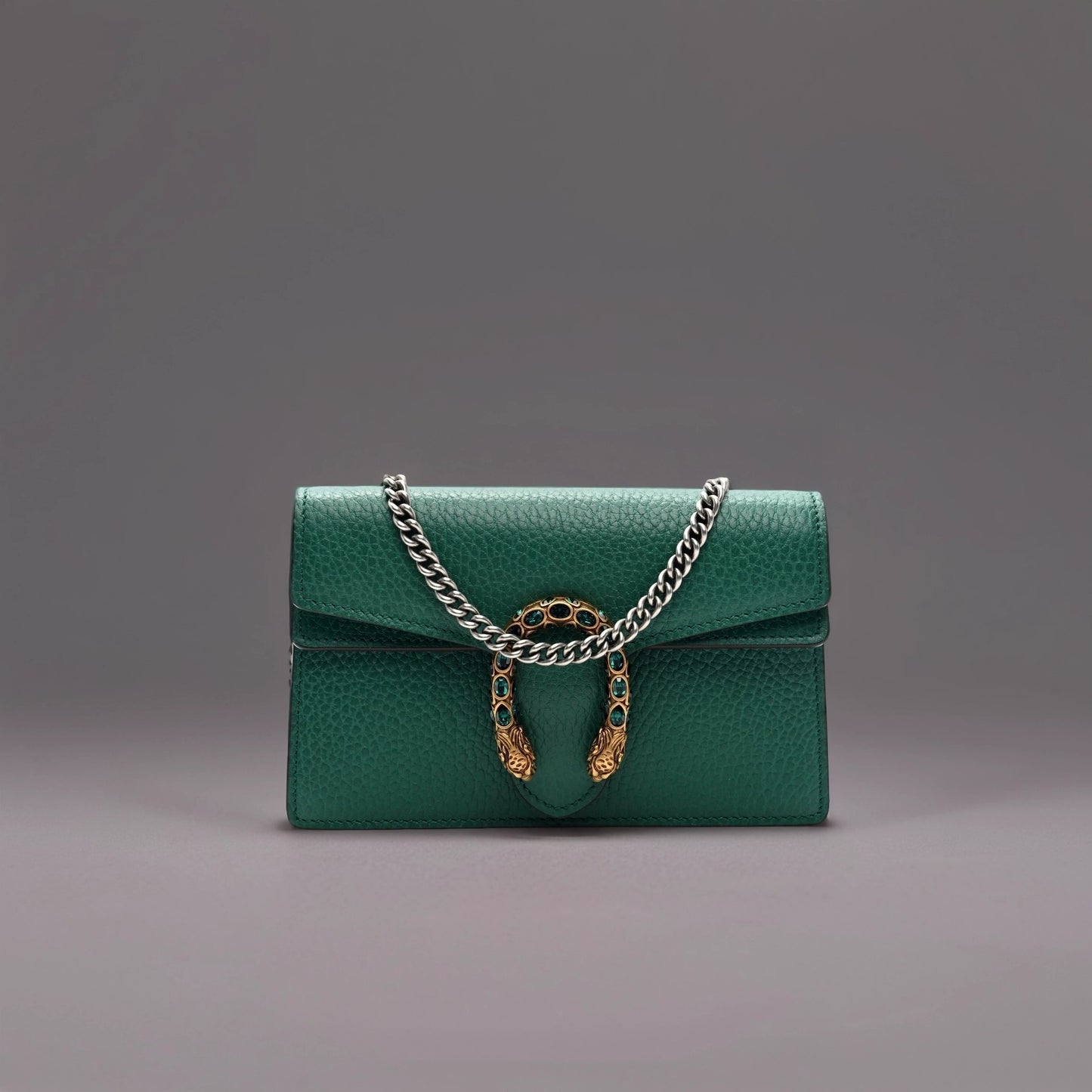 Dollar Calfskin Crystal Super Mini Dionysus Shoulder Bag Emerald