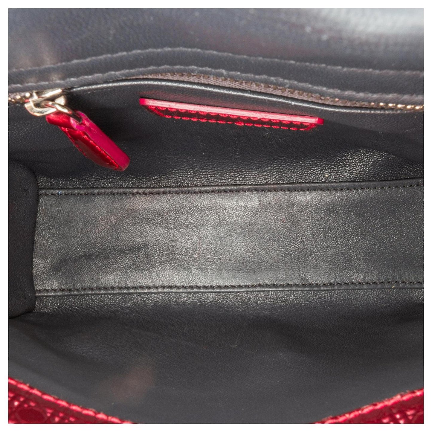 Mini Patent Microcannage Lady Dior Satchel Pink