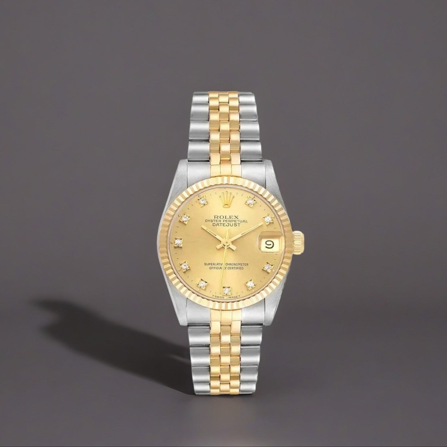 Rolex Datejust 31mm Midsize Diamond Dial Steel Yellow Gold Watch