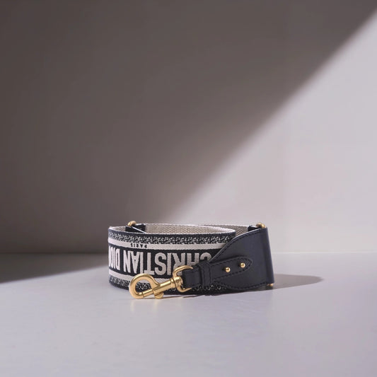 Canvas Embroidered Shoulder Strap Blue