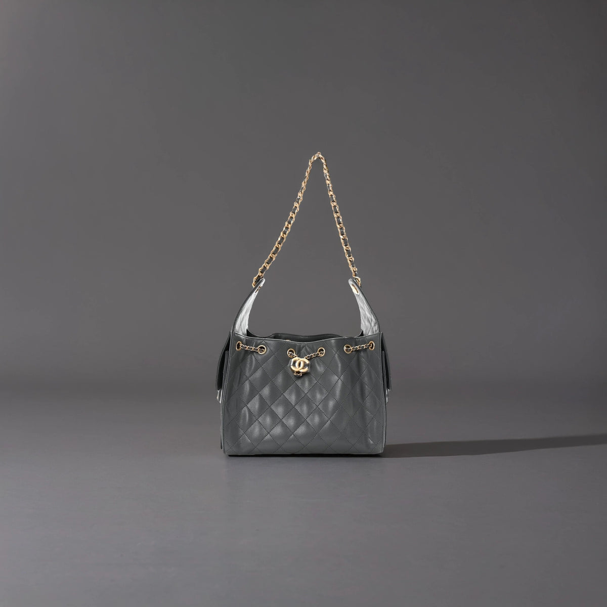 Caviar Quilted Small Chanel 25 Handbag Dark Grey