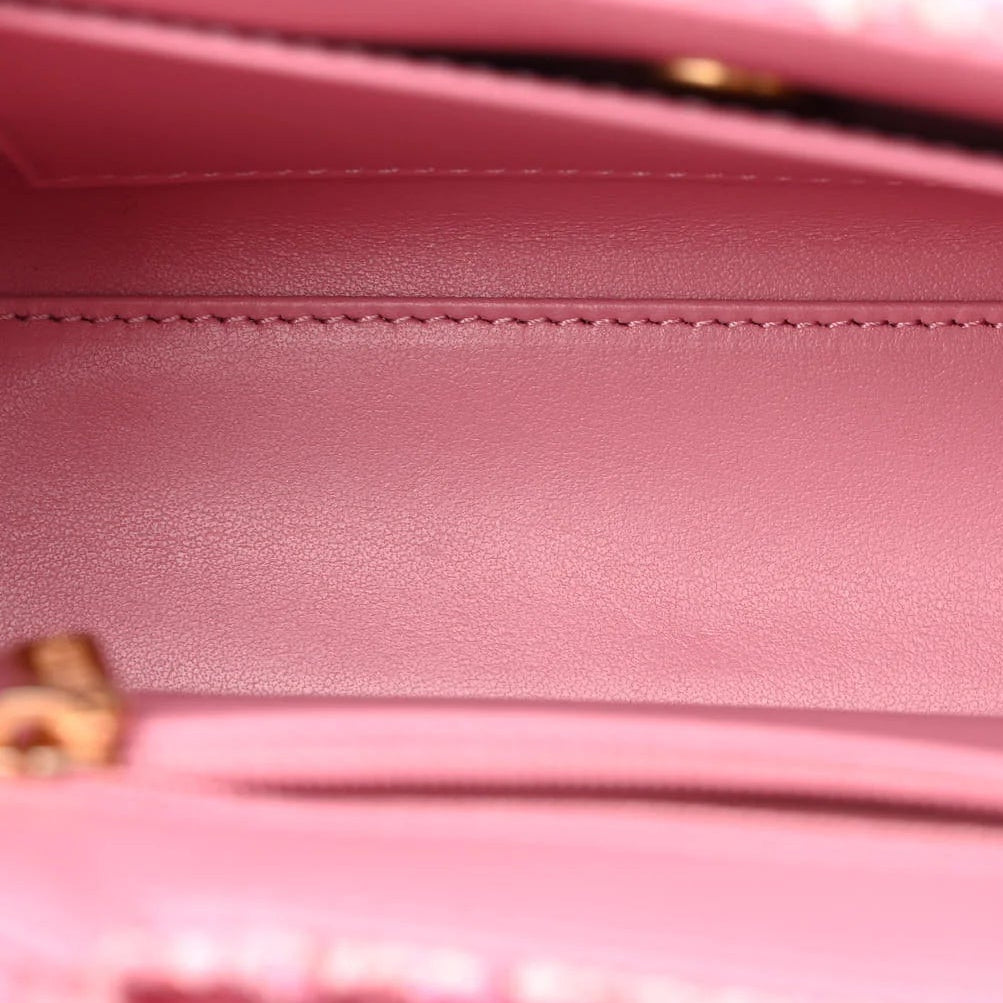 Tweed Quilted Nano Kelly Shopper Pink