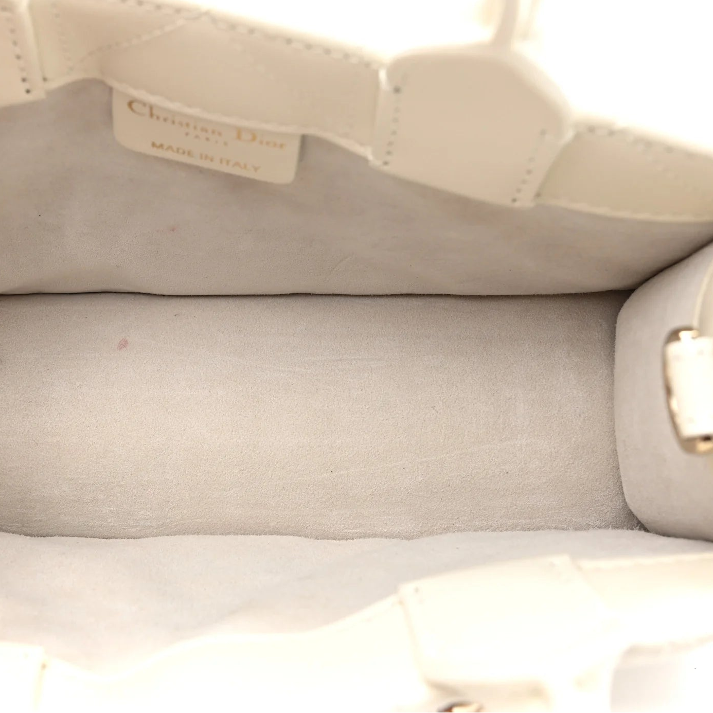 Calfskin Macrocannage Mini Book Tote White