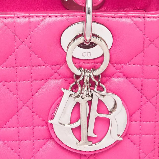 Lambskin Cannage Medium Lady Dior Pink