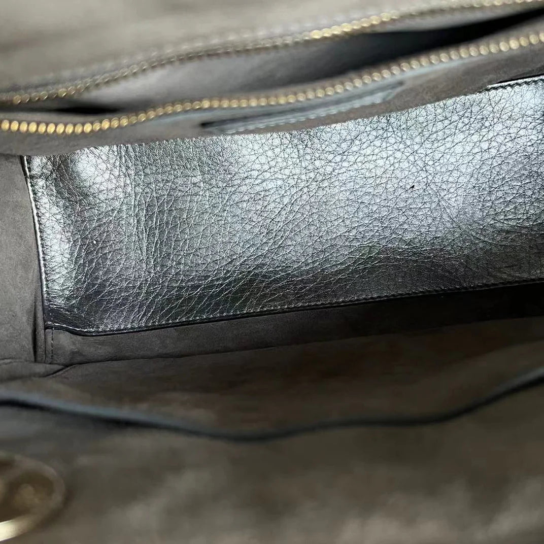Metallic Grained Calfskin Cannage Medium Supple Lady Dior Silver