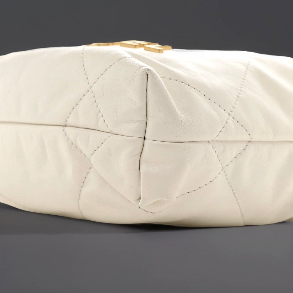 Shiny Calfskin Quilted Mini Chanel 22 White