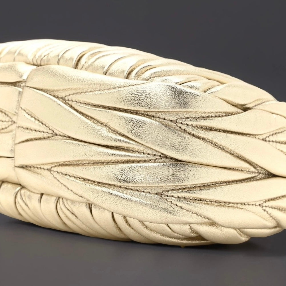 Metallic Nappa Matelasse Mini Wander Hobo Pirite