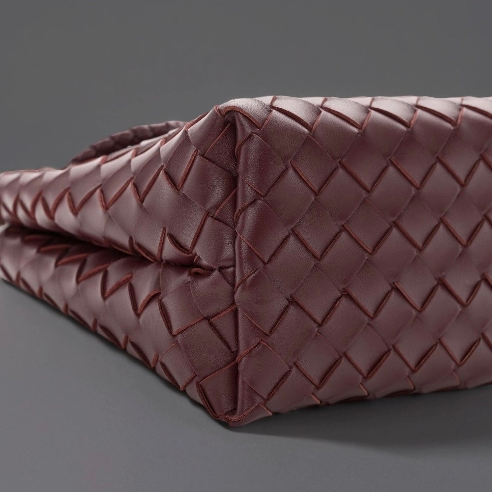 Nappa Intrecciato Small Andiamo Shoulder Bag Barolo