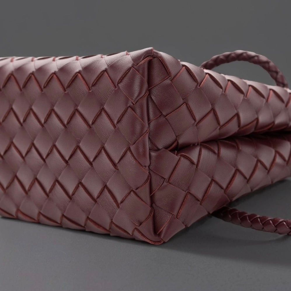 Nappa Intrecciato Small Andiamo Shoulder Bag Barolo