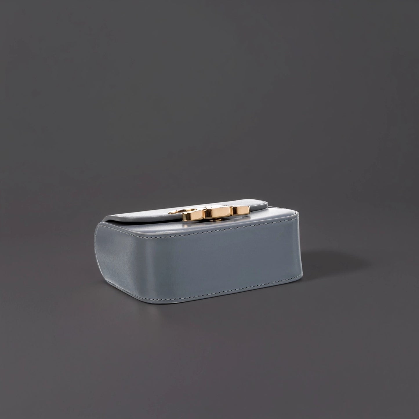 Shiny Calfskin Mini Triomphe Blue Grey