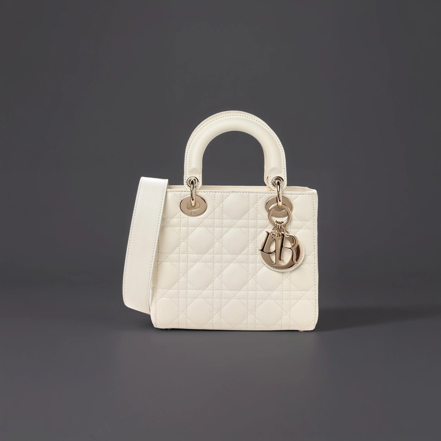 Lambskin Cannage Small My ABCDior Lady Dior White