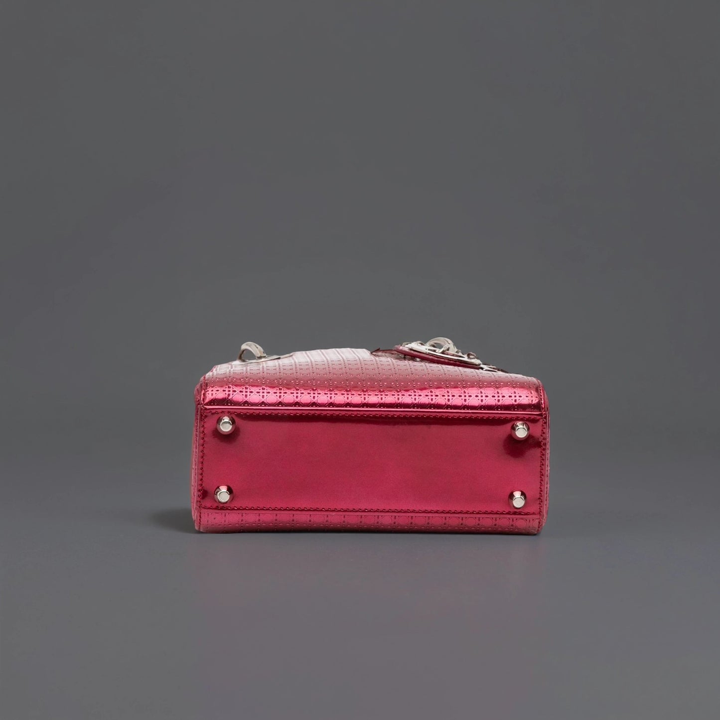 Mini Patent Microcannage Lady Dior Satchel Pink