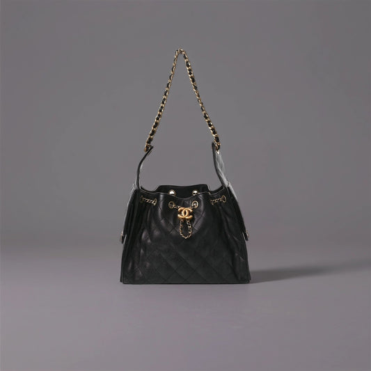 Caviar Quilted Small Chanel 25 Handbag Black