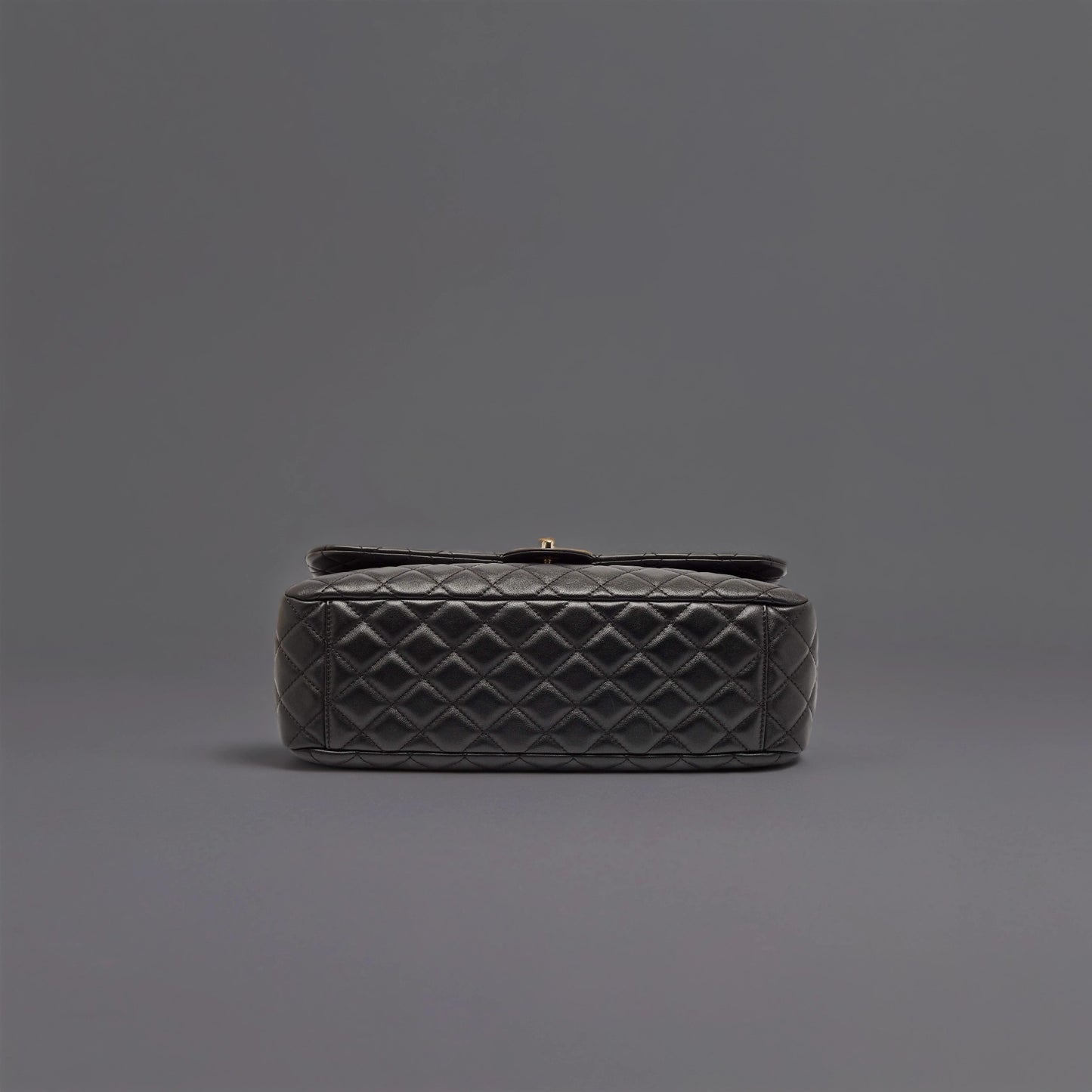 Calfskin Quilted XXL Travel Flap Bag Black