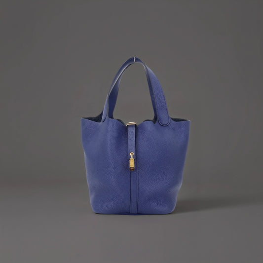 Taurillon Clemence Picotin Lock 22 MM Bleu