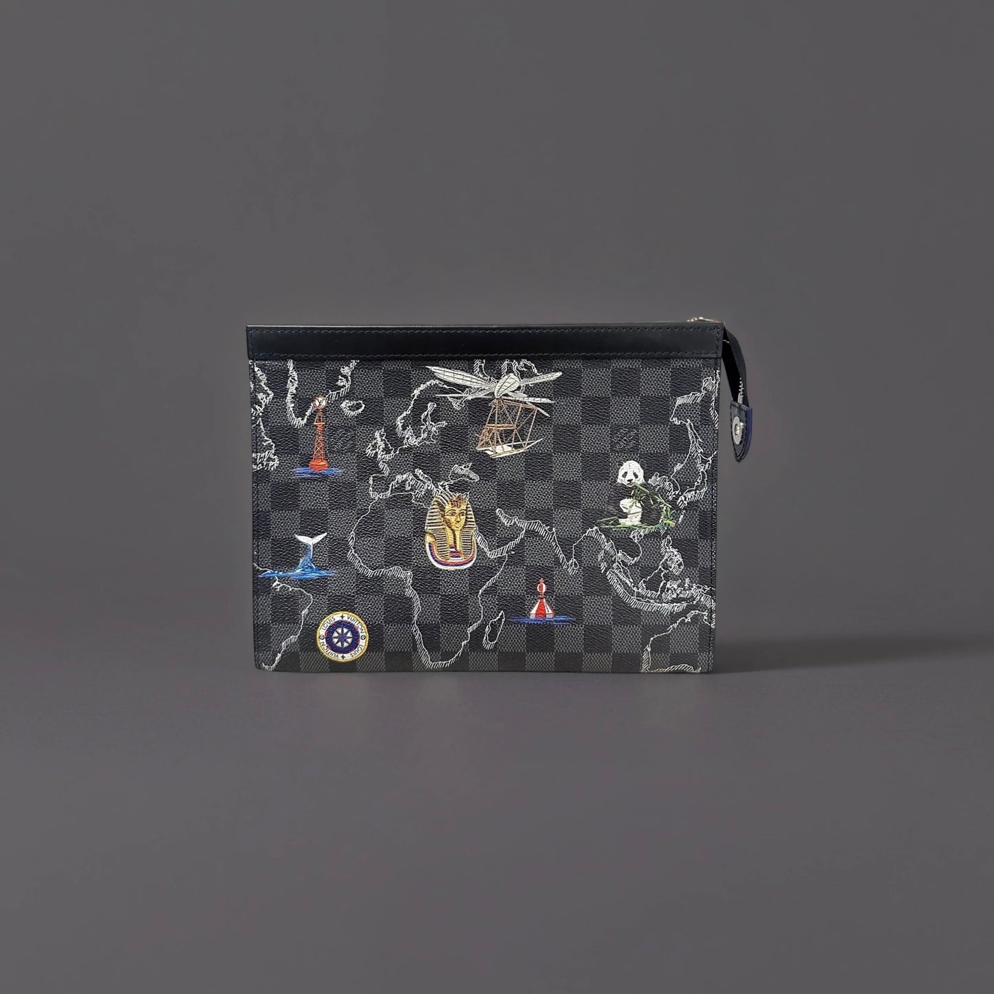 Pochette Voyage Limited Edition Renaissance Map Damier Graphite MM