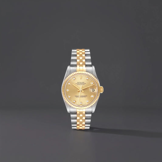 Rolex Datejust 31 Diamond Dial Steel Yellow Gold Ladies Watch