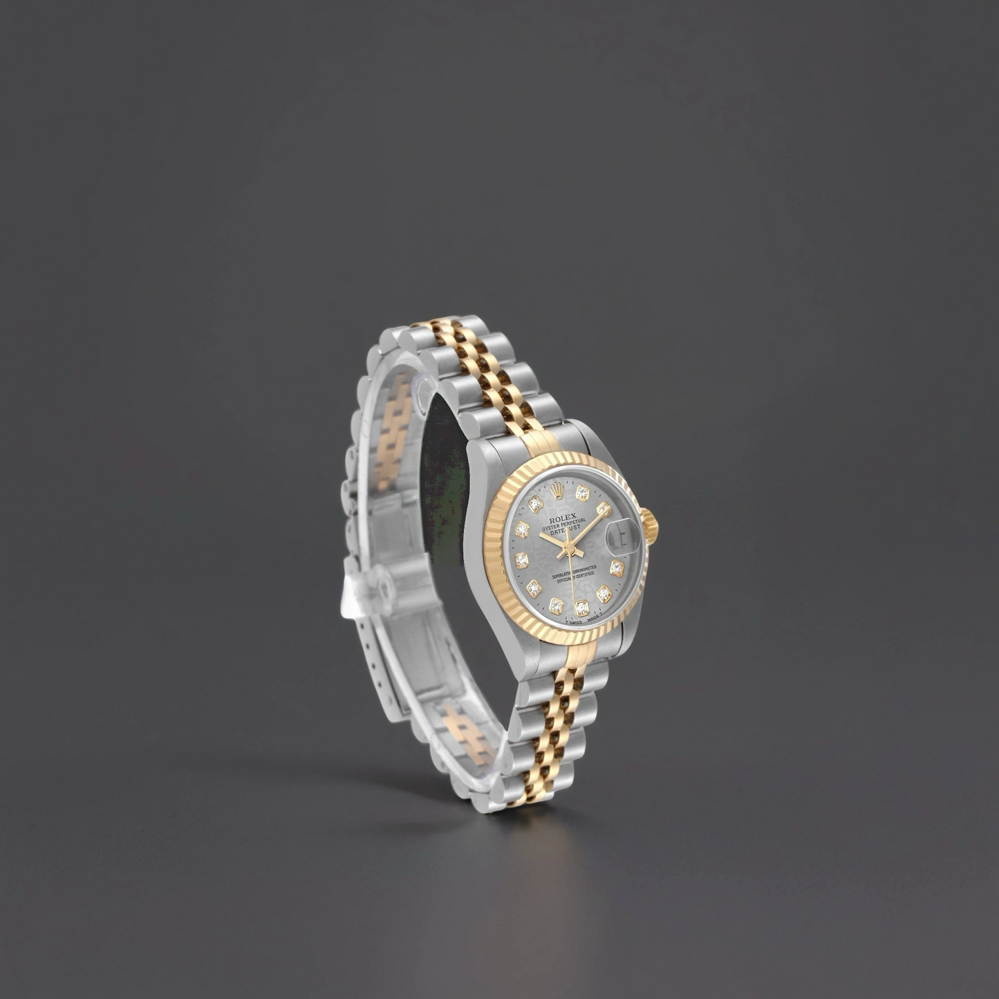 Rolex Datejust 26mm Steel Yellow Gold Slate Diamond Dial  Watch