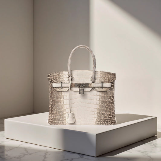 Matte Niloticus Crocodile Himalaya Birkin 30 Blanc