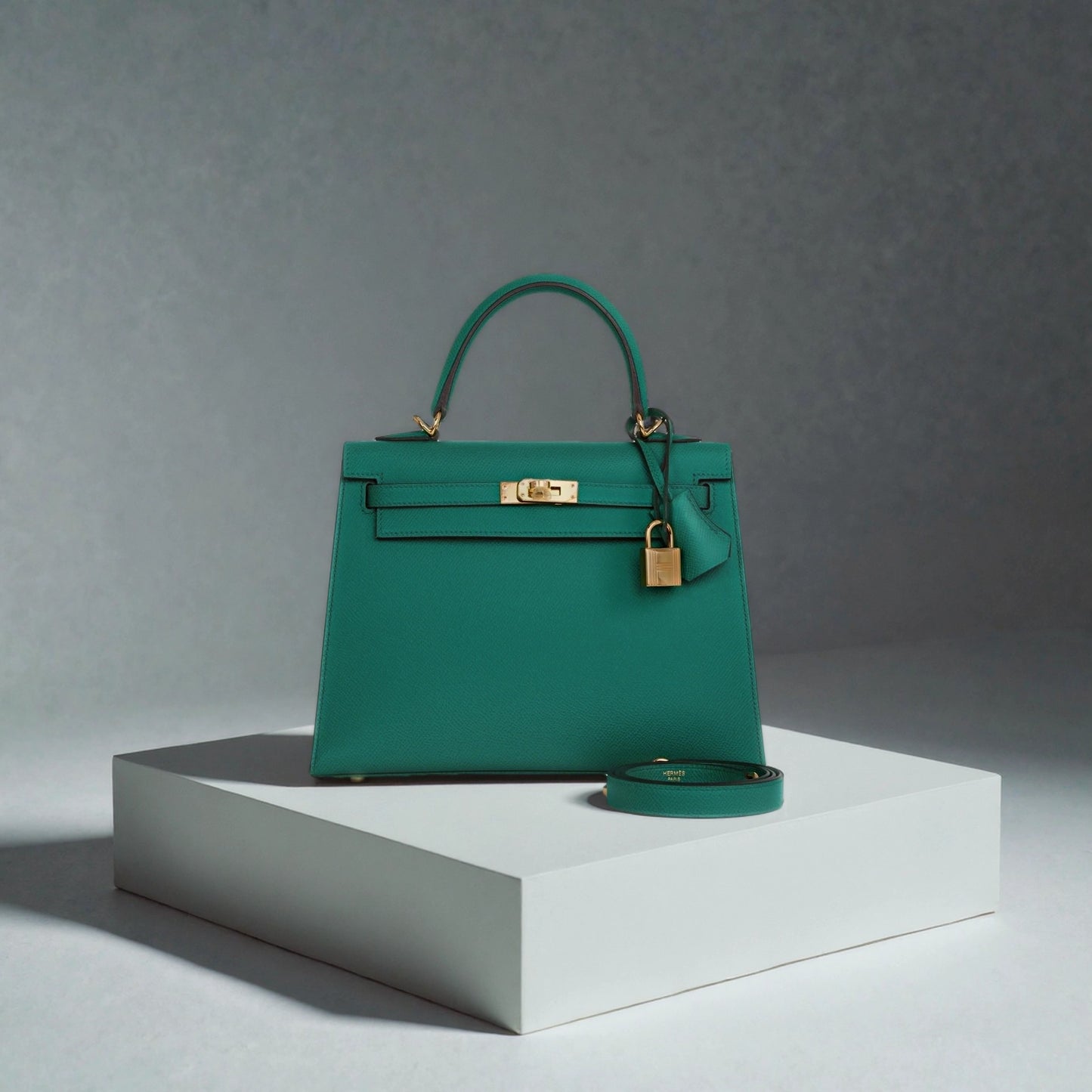 Kelly Sellier 25 Vert Jade Epsom Gold Hardware