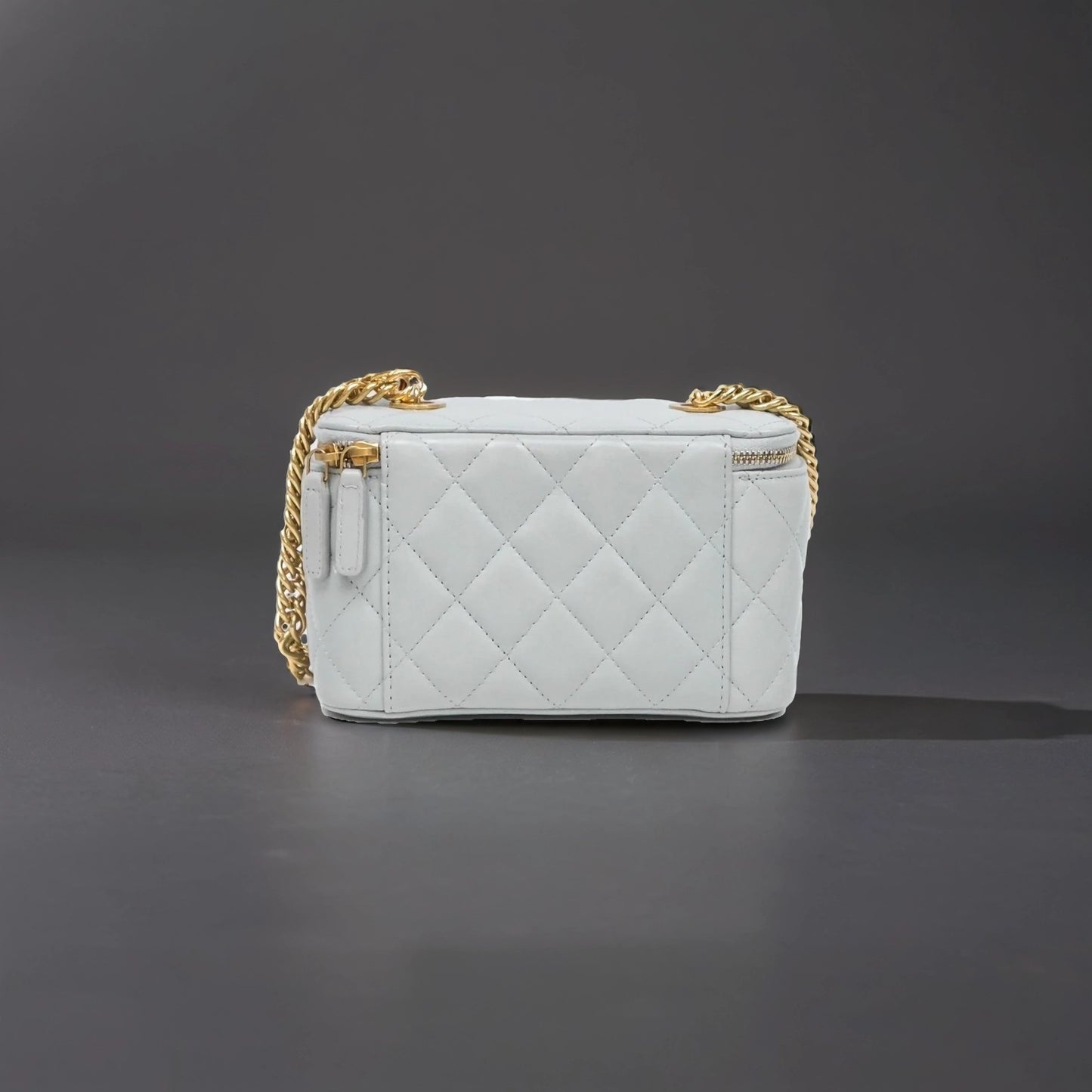 Coco Chain Vanity Blue Lambskin Gold Hardware