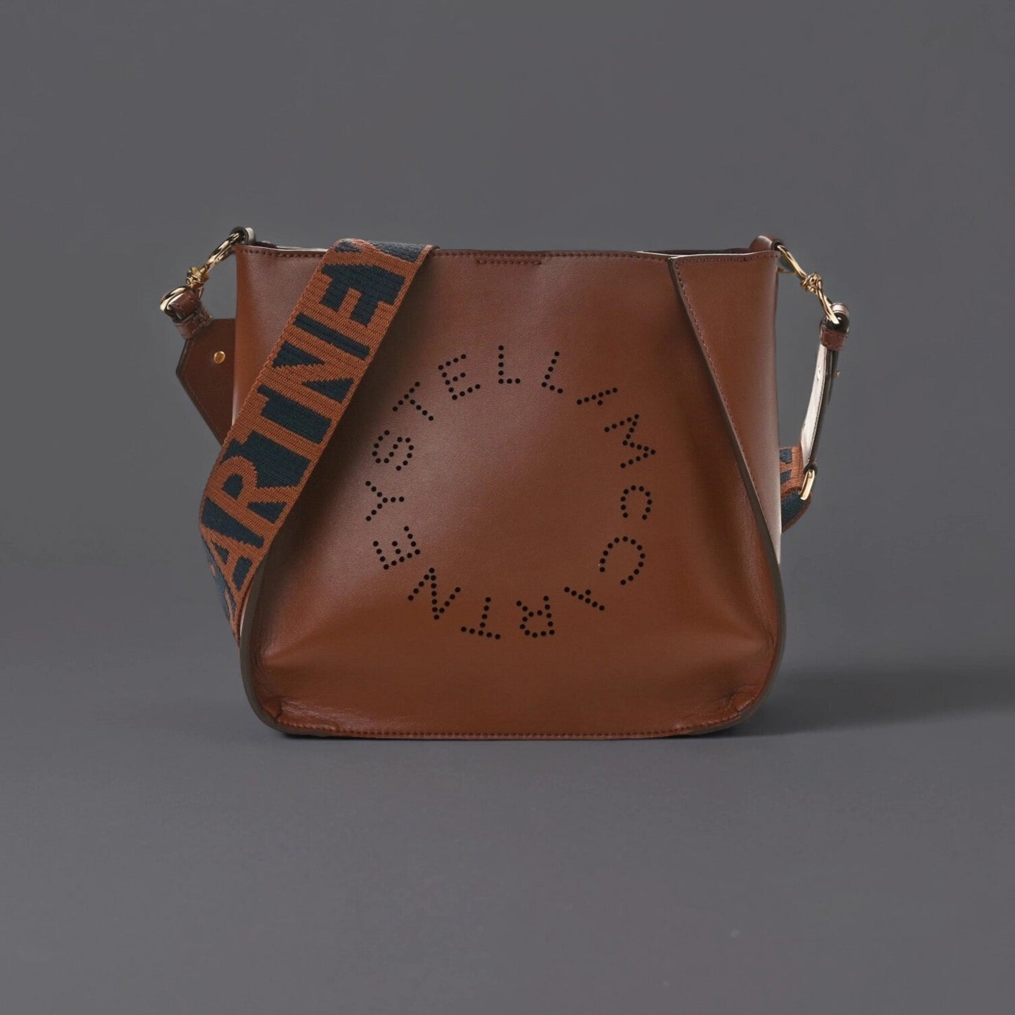 Eco Alter Nappa Perforated Logo Mini Crossbody Cinnamon