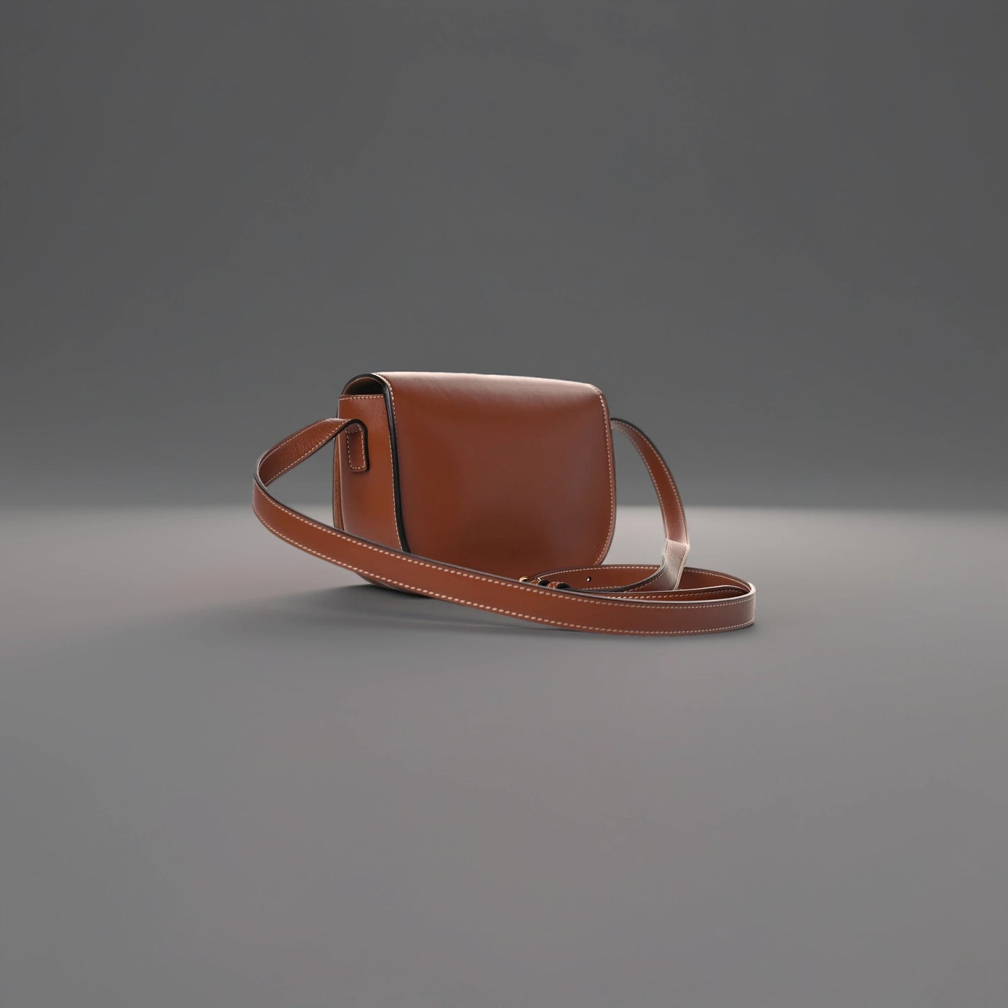 Smooth Calfskin Cuir Triomphe Folco Crossbody Bag Tan