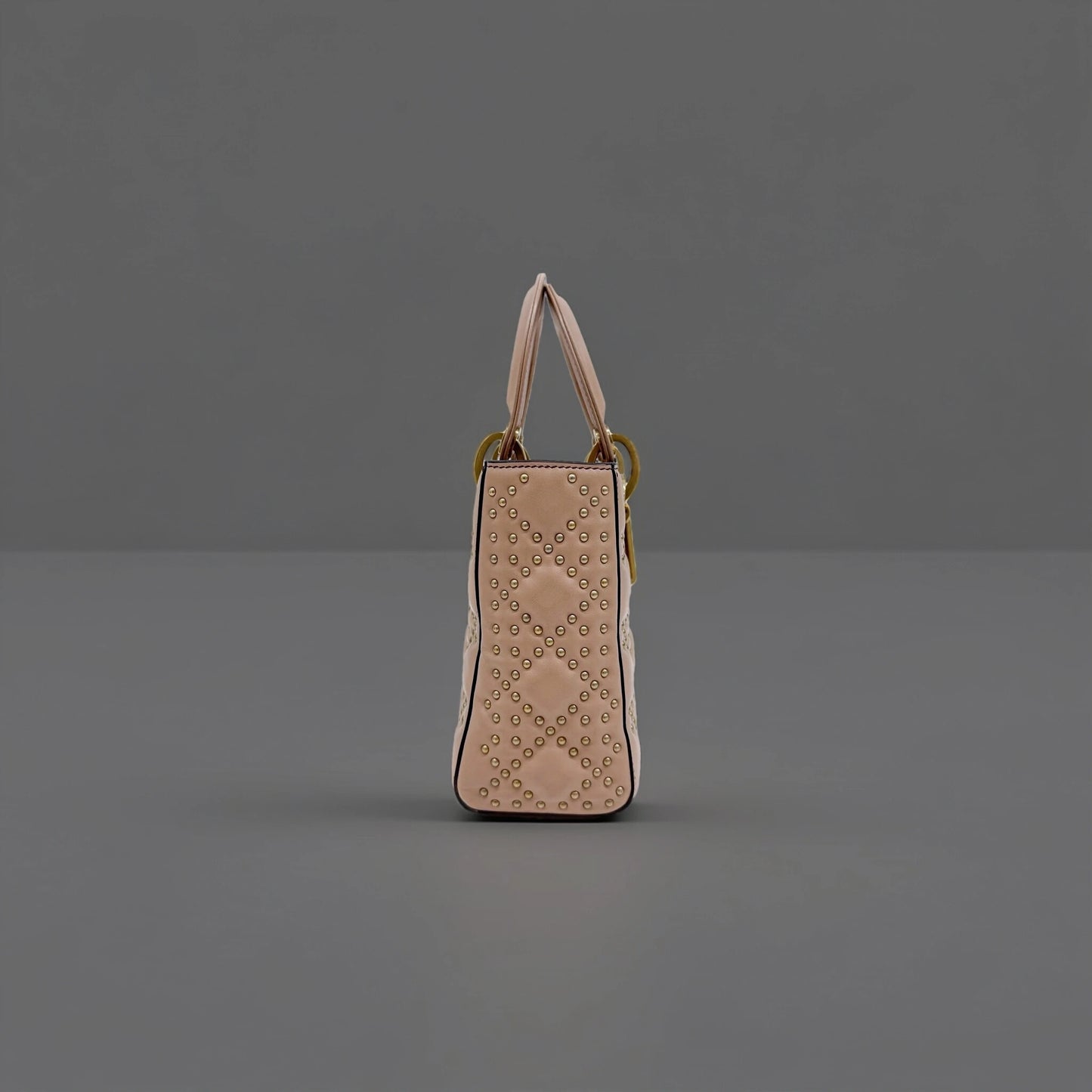 Supple Lady Dior Bag Cannage Studded Lambskin Small crossbody bag Soft Dusty Pink