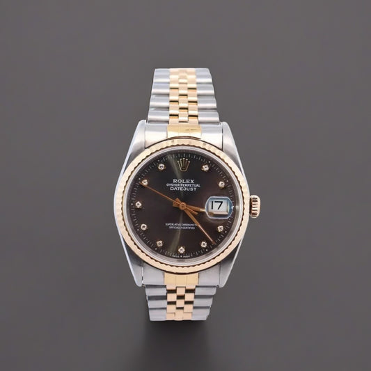 Rolex Datejust 36mm Rhodium Diamond Dial Steel Yellow Gold