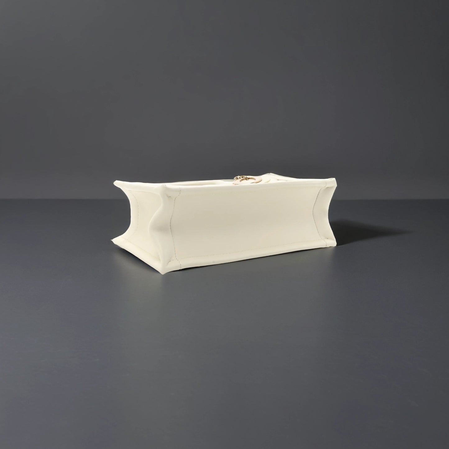 Calfskin Macrocannage Mini Book Tote White