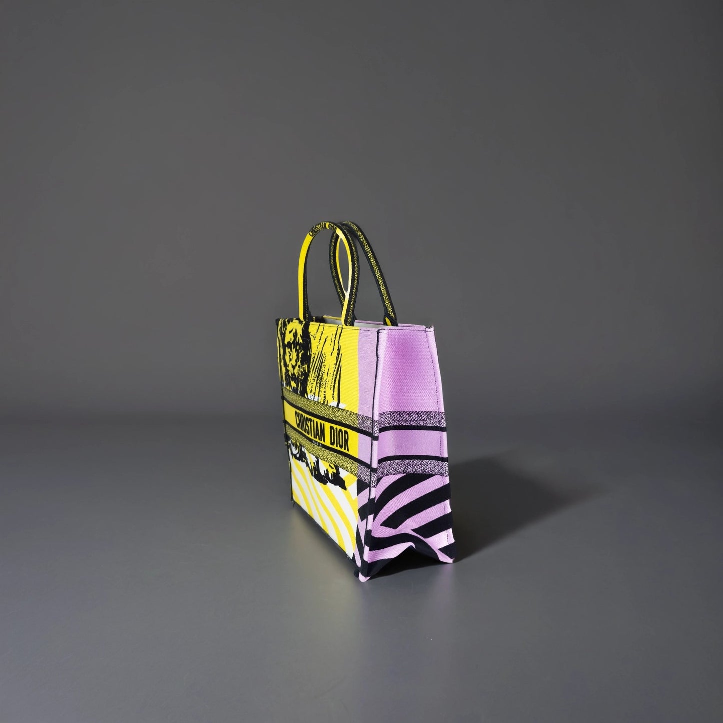 Canvas Embroidered Large Jungle Pop Book Tote yellow Multicolor