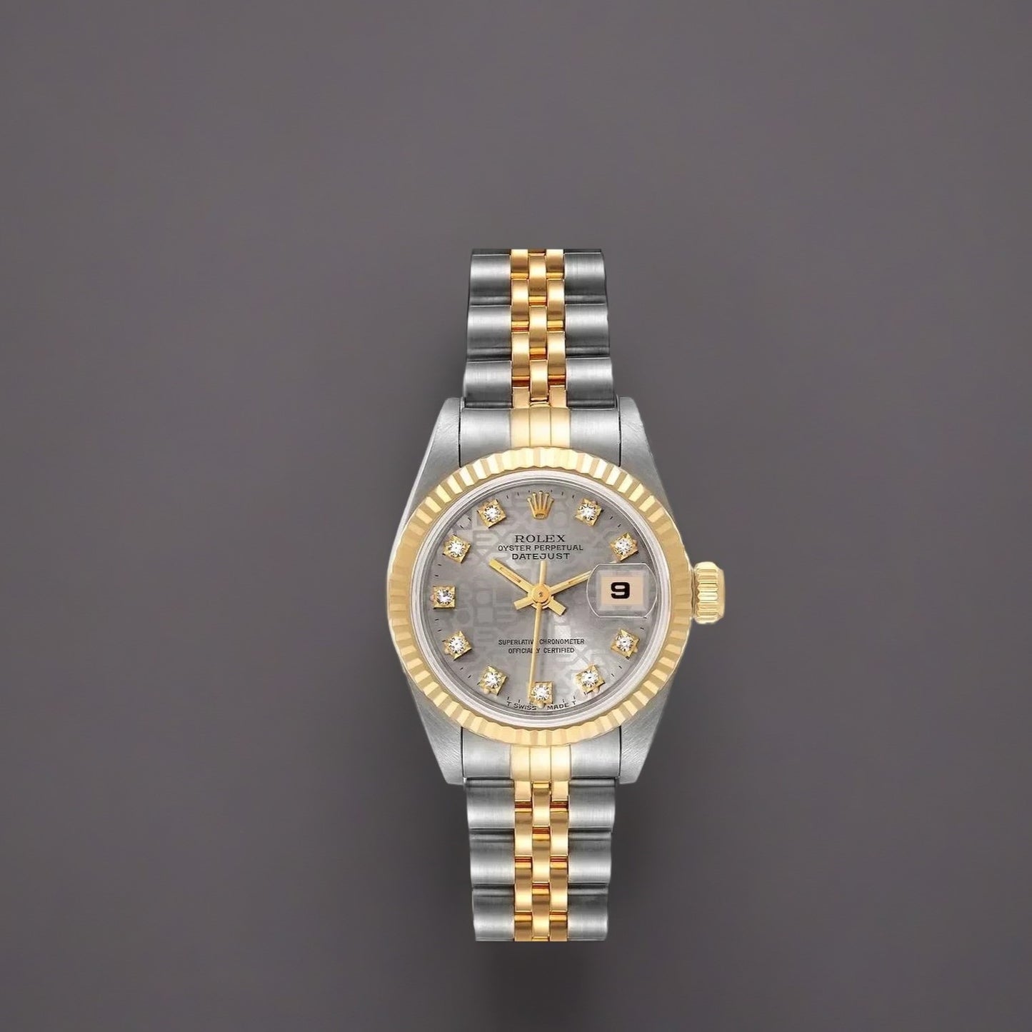 Rolex 26 mm Datejust Steel Gold Anniversary Diamond Dial Ladies Watch