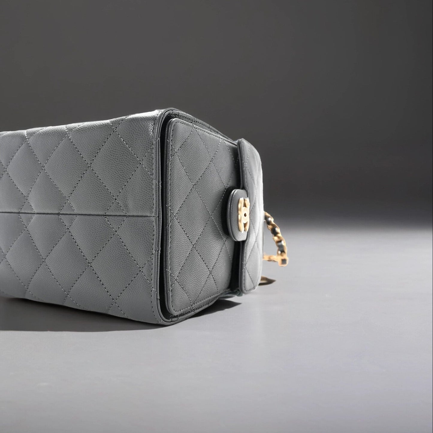 Caviar Quilted Small Chanel 25 Handbag Dark Grey