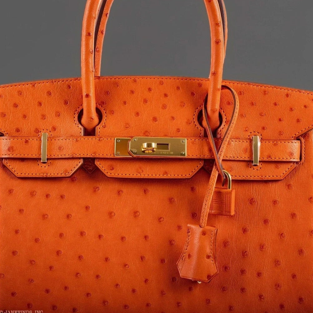Ostrich Birkin 30 Orange