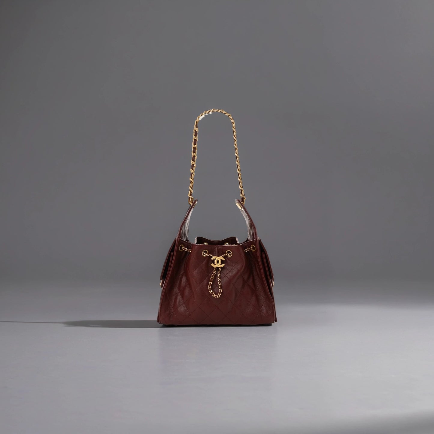 Caviar Quilted Small Chanel 25 Handbag Burgundy