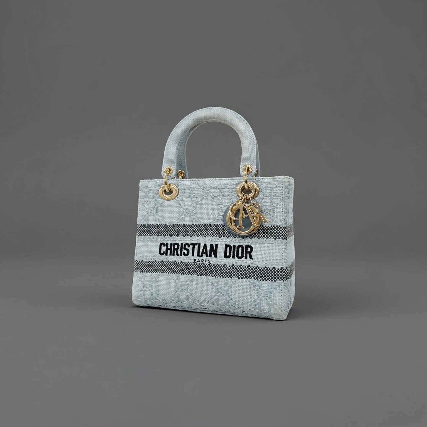 Lady Dior Light Raffia Blue Black Champagne Ladies