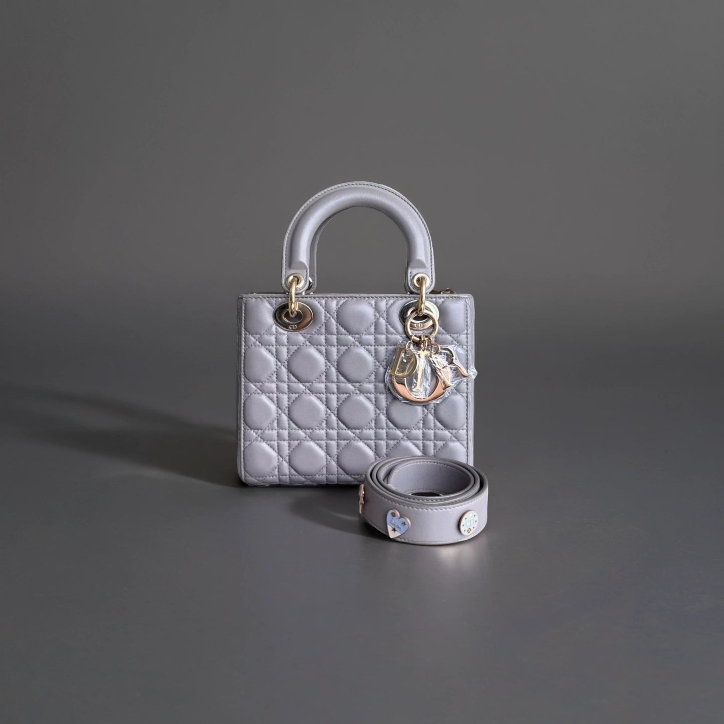 Lambskin Cannage Small My ABCDior Lady Dior Grey