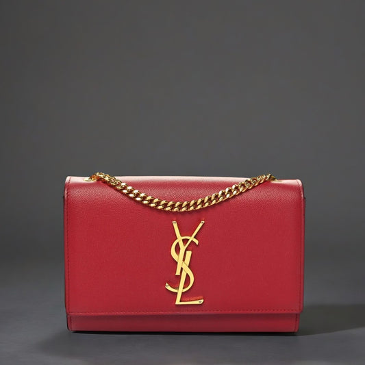 Grain De Poudre Small Monogram Kate Satchel Red