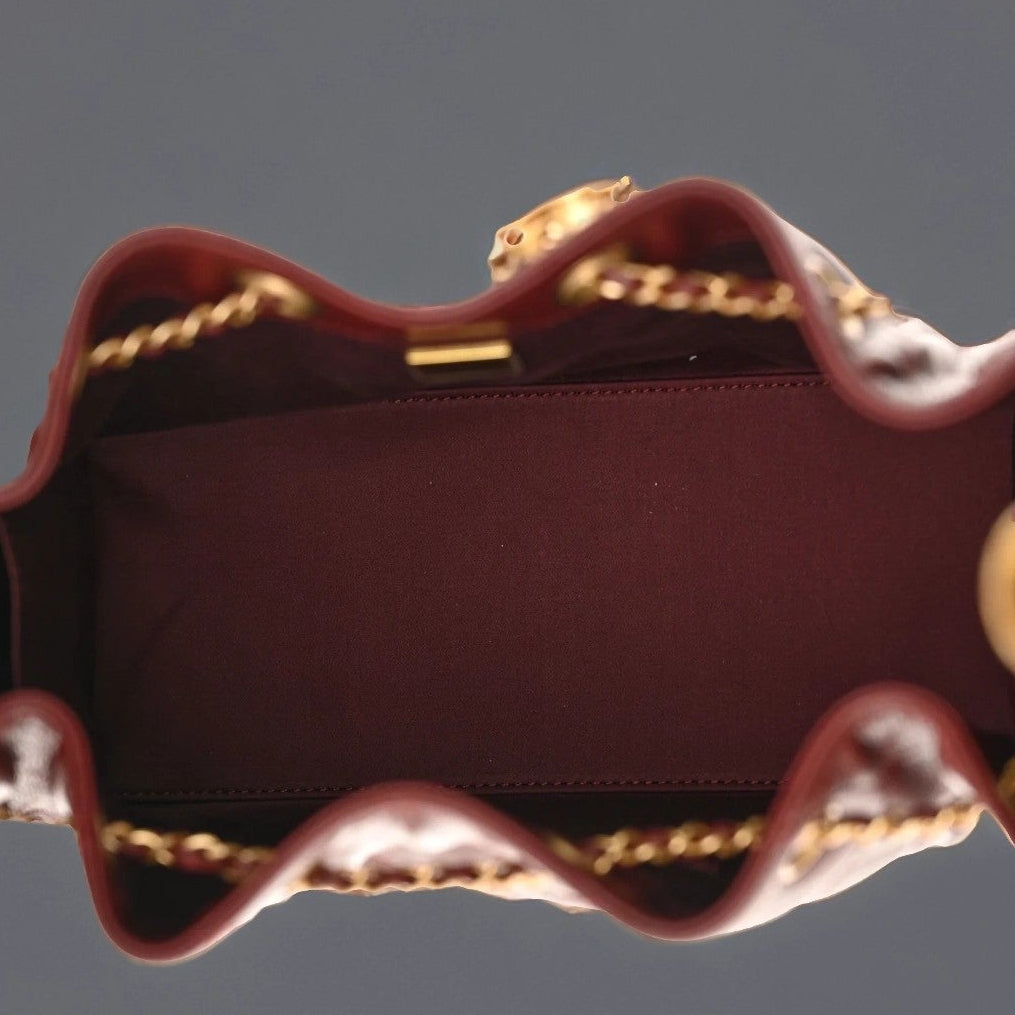 Caviar Quilted Small Chanel 25 Handbag Burgundy