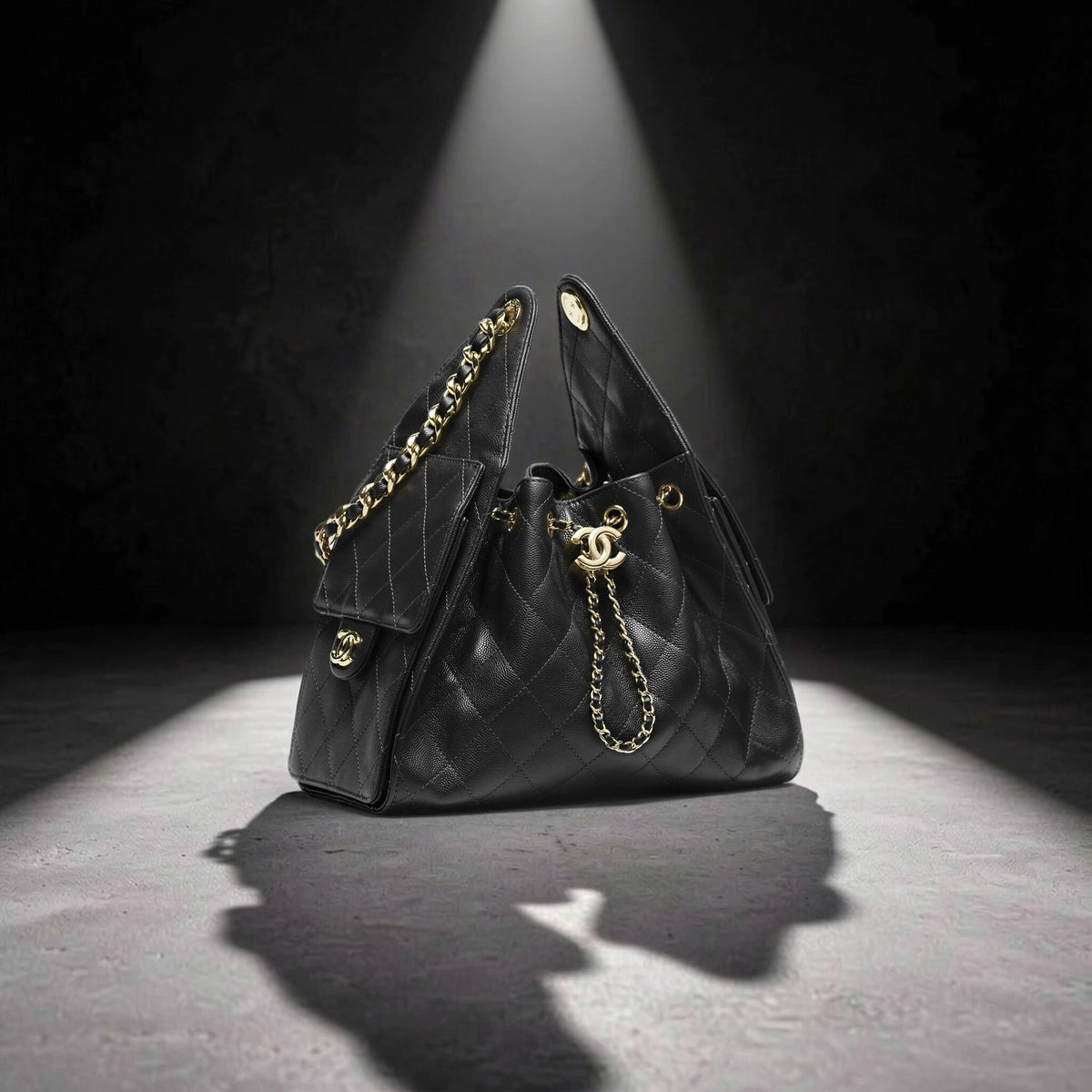 Lambskin Quilted Small Chanel 25 Handbag Black