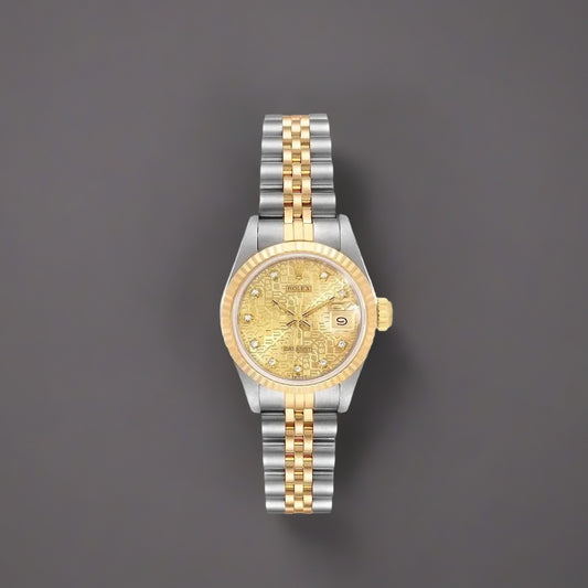 Rolex Datejust 26mm Steel Yellow Gold Diamond Dial  Watch