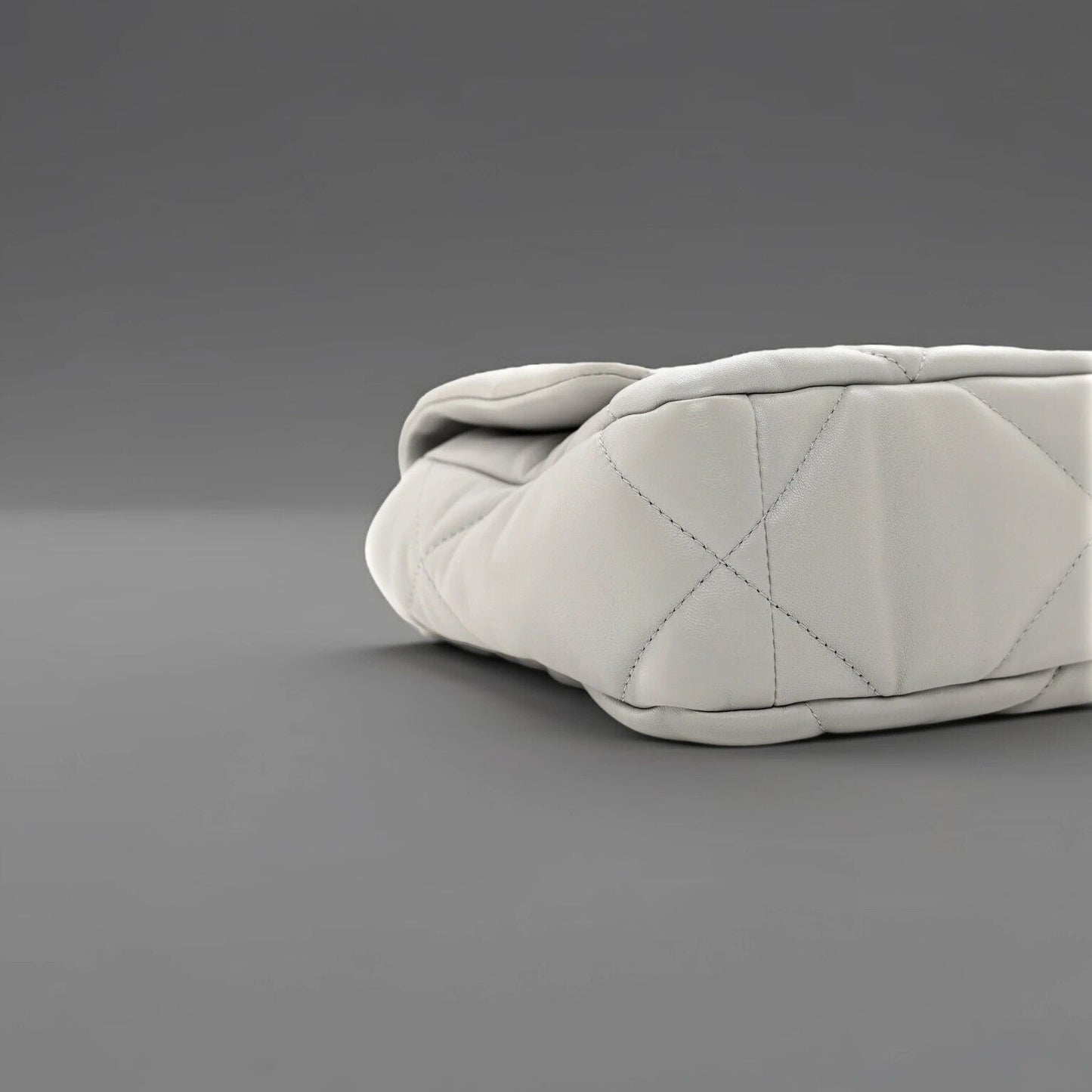 Goatskin Quilted Medium Chanel 19 Flap Grey