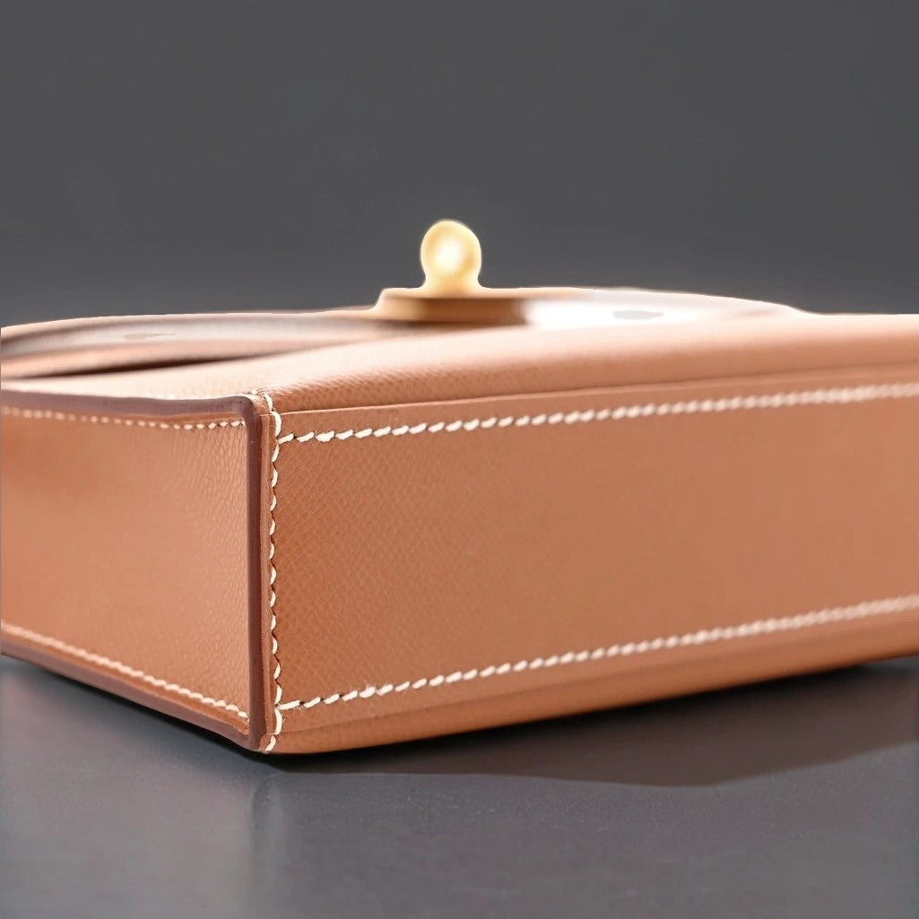 Madame Calfskin Kelly Elan Gold