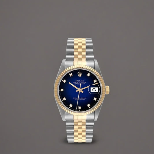 Rolex Datejust 36 Blue Vingette Diamond Dial Vintage Watch
