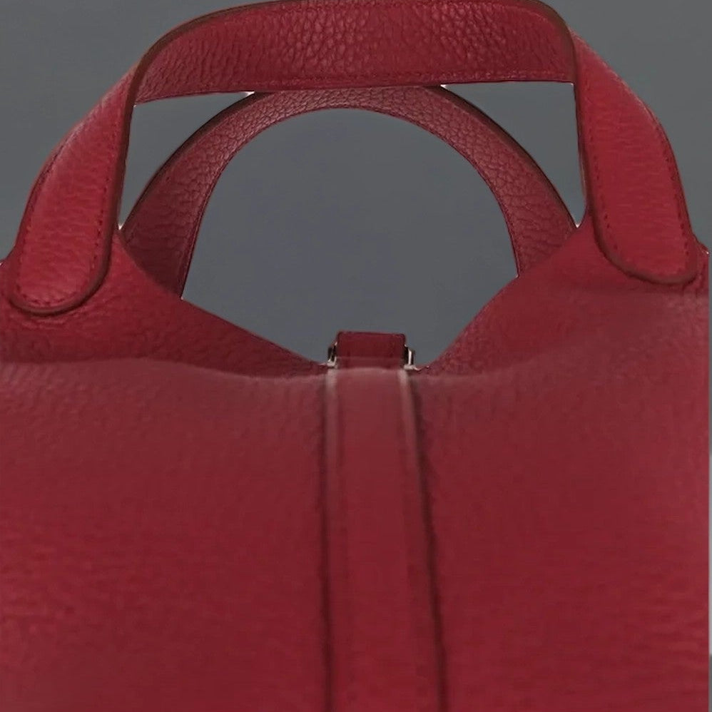 Taurillon Clemence Picotin Lock 18 PM Dark Red