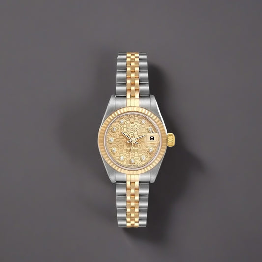 Rolex Datejust 26mm Steel Yellow Gold Anniversary Diamond Dial Watch