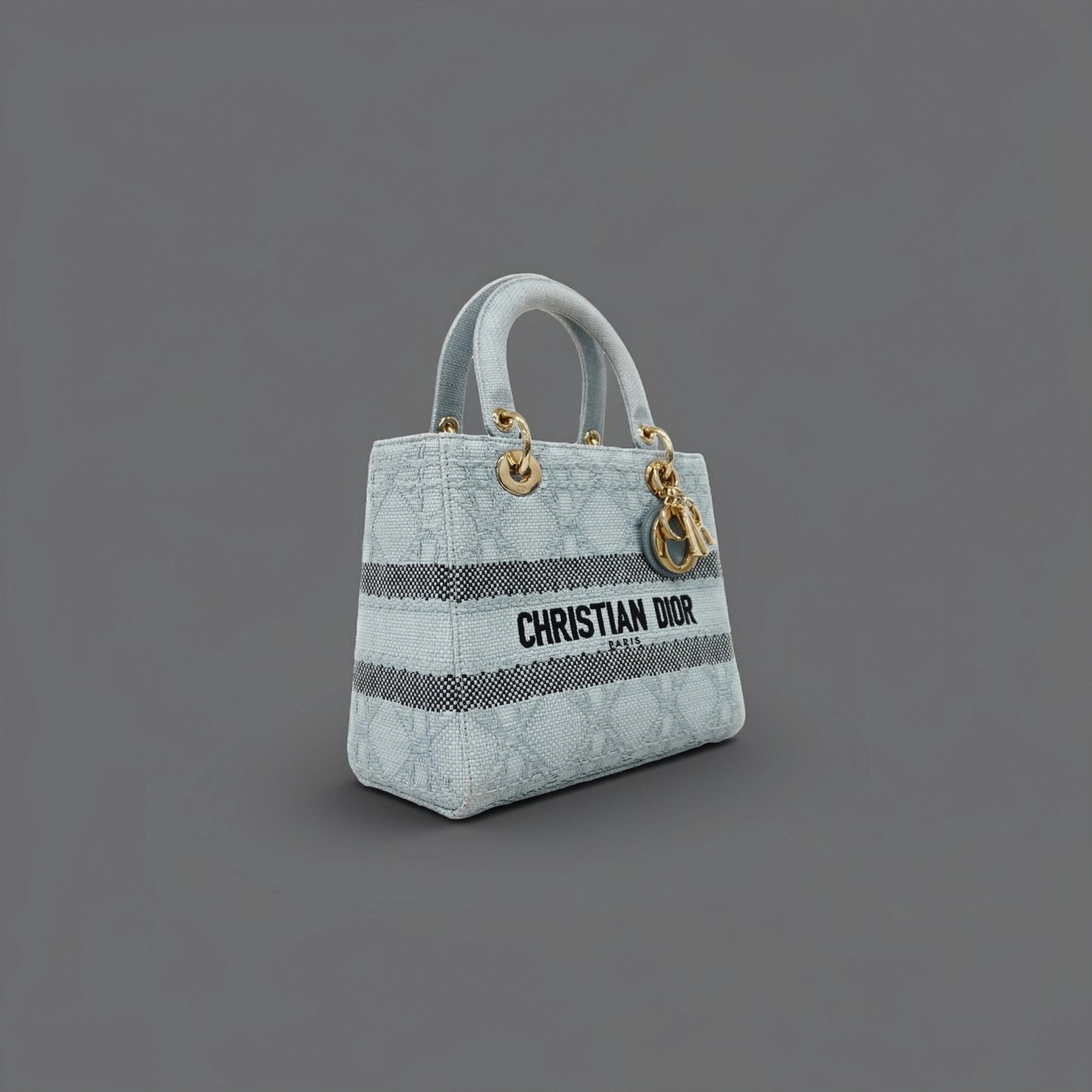 Lady Dior Light Raffia Blue Black Champagne Ladies
