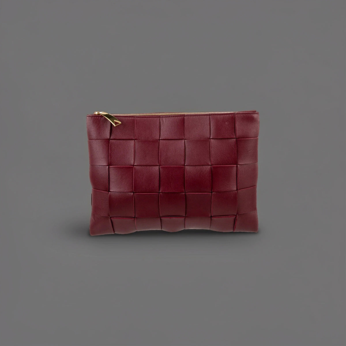 Nappa Intrecciato Cassette Clutch Burguandy