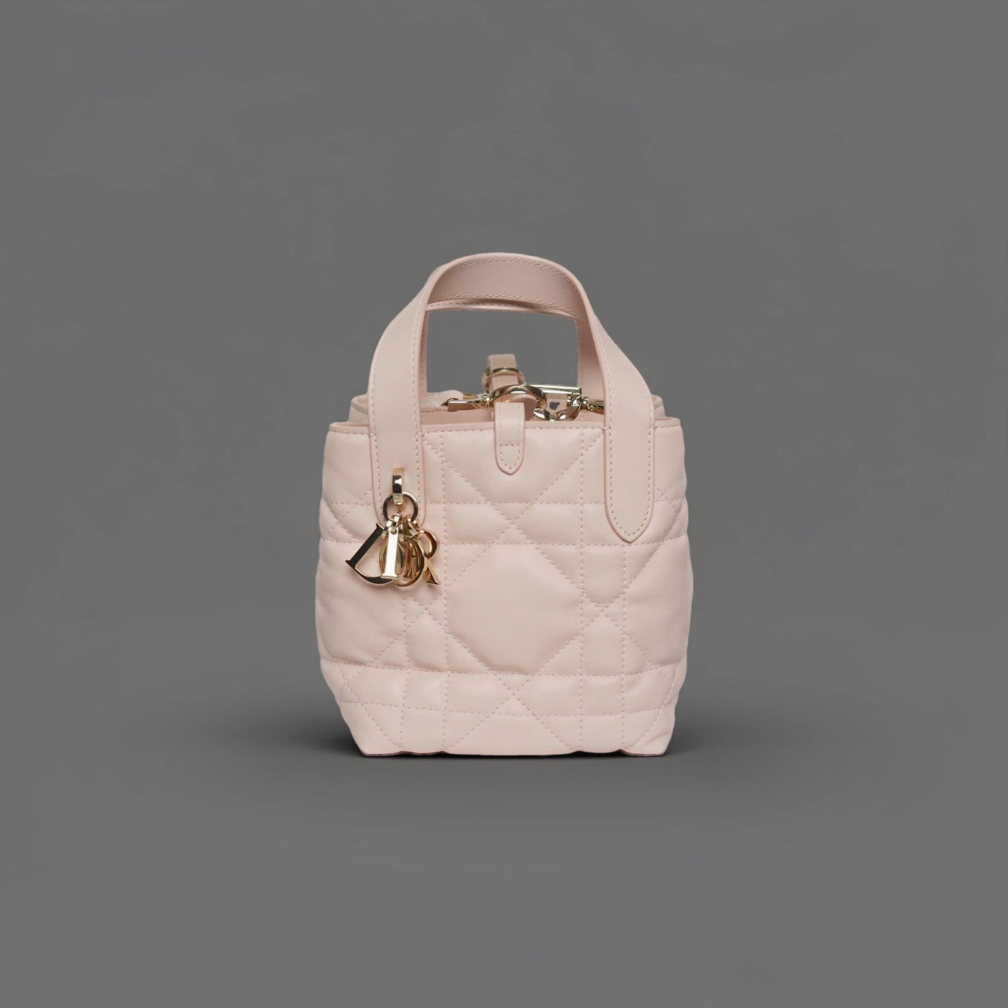 Calfskin Macrocannage Nano Toujours Vertical Tote Powder Pink
