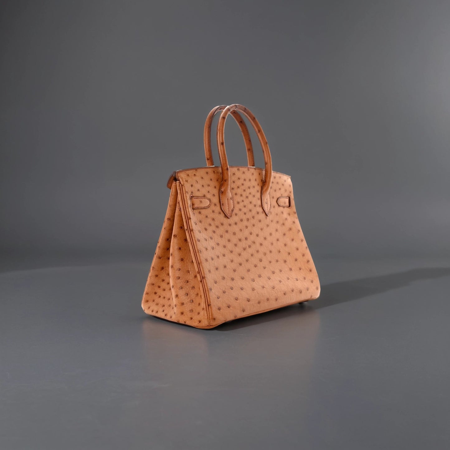 Ostrich Birkin 25 Gold Leather